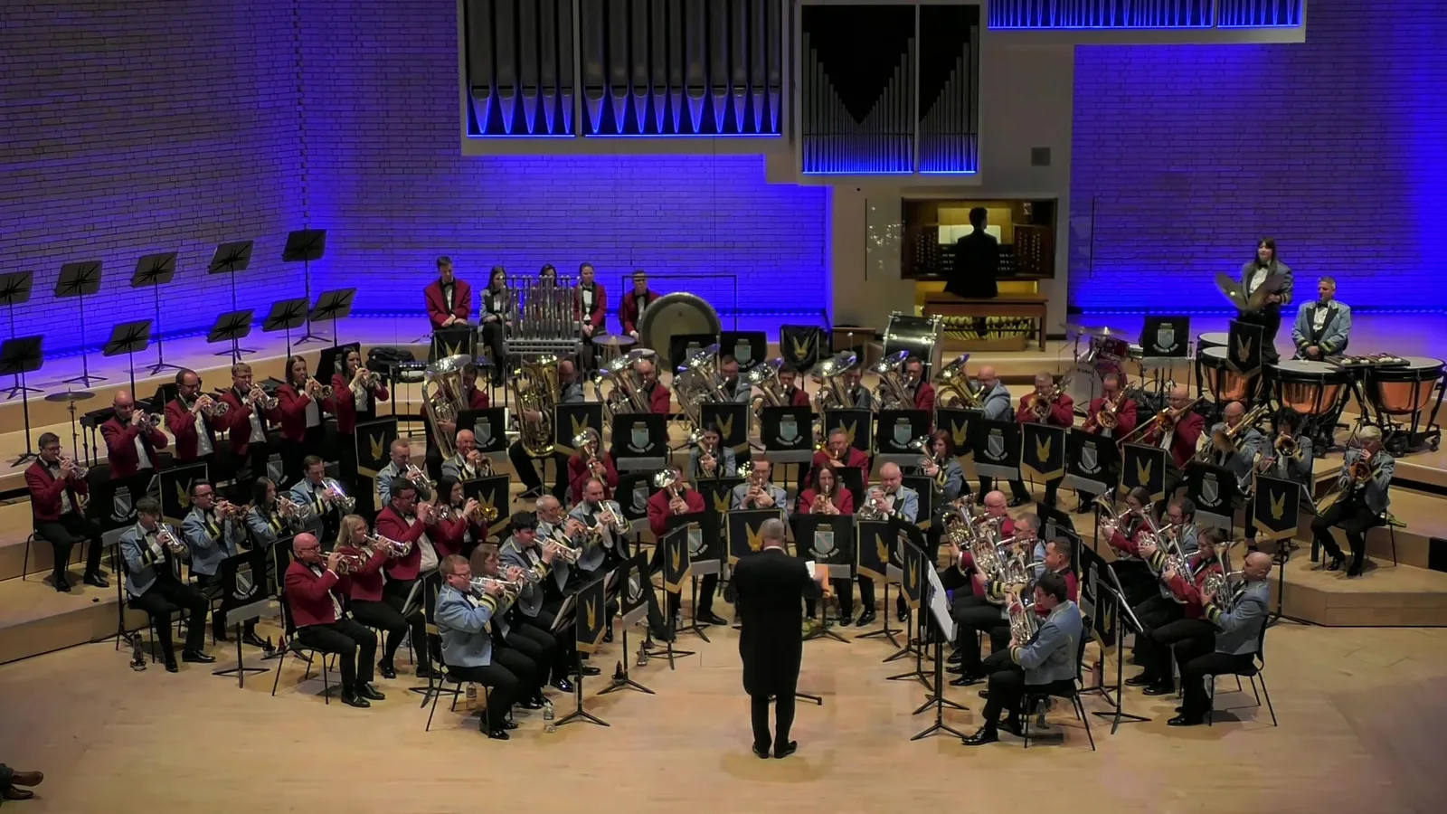 Photograph shared by The KNDS Fairey Band with its update, “Here's the grand finale of our recent Brass Across Borders concert”.