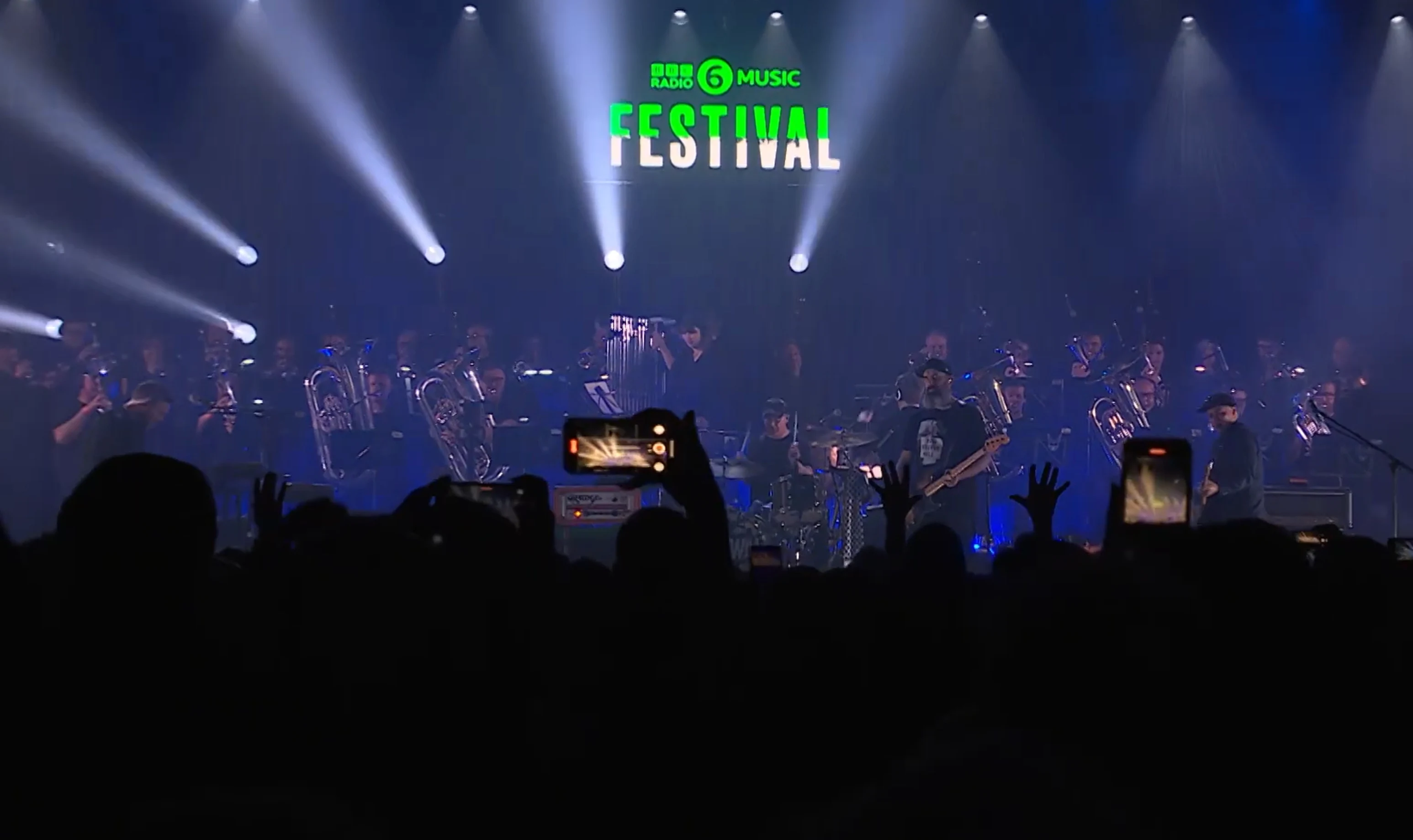 The KNDS Fairey Band performing with Mogwai at the BBC Radio 6 Music Festival in Manchester
